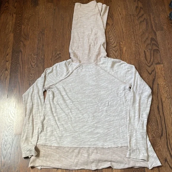 Free People Beach cotton cowl neck oversize sweatshirt in oatmeal, size S - Picture 2 of 6